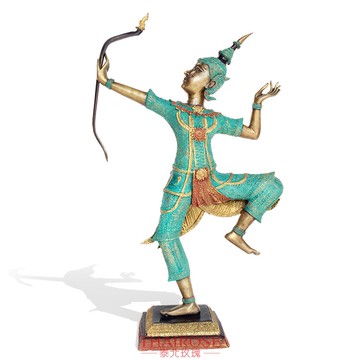 泰式古典人物擺件辦公室客廳泰國工藝品東南亞特色家居軟裝修飾品1入