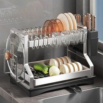 不銹鋼廚房置物架 廚房收納架 置物架 碗碟碗 盤瀝水架 多功能放碗架 碗筷收納盒碗架