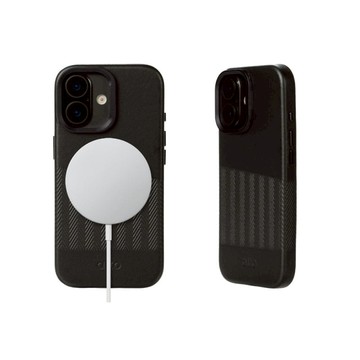 Herring 磁吸支架壓紋皮革手機殼 - iPhone 17 / 17 Pro / Air / 17 Pro Max 渡鴉黑（iPhone 17 Pro）