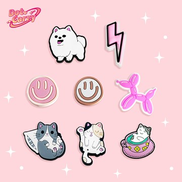 【Dot.Carry】飾扣 洞洞鞋鞋扣-街頭犬貓 (8顆入)｜EVA洞洞包 兒童包 洞洞鞋 通用DIY 裝飾配件 鞋扣 鞋花 造型飾扣 裝飾扣 配件