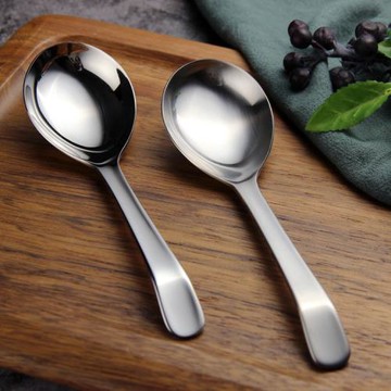 18-10不銹鋼中式喝湯勺子深頭和豆漿稀飯勺長柄大頭圓勺大口喝湯