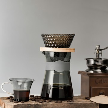 熱銷手沖咖啡壺濾杯滴漏壺玻璃分享壺套裝過濾器帶刻度冷萃杯美式