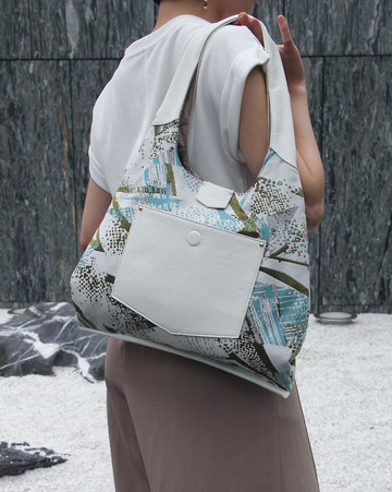 Amelia 大單肩袋/ 手挽袋/電腦袋 藍白色