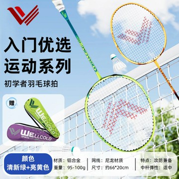 【超輕耐打】羽毛球拍雙拍 訓練球拍 比賽球拍 鋁合金 專業套裝 戶外訓練 學校體育課 成人初學進階