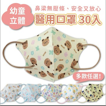 【好好生活｜新寵兒】3D幼童&兒童 立體醫療口罩 卡通系列 多款可選多件優惠 可愛口罩TX3D30036