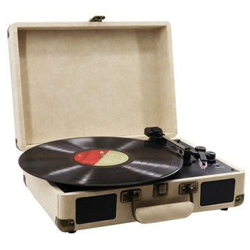 跨境新款電唱機留聲 黑膠唱片機手提藍牙音箱留聲機【Snowbelle優選】