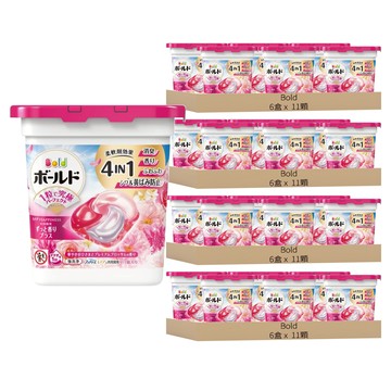 Bold 日本原裝進口 新4合1洗衣球 淡雅花香 粉紅色  11顆  24盒