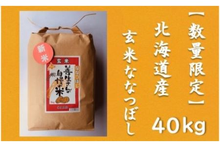 令和5年産！『100%自家生産玄米』善生さんの自慢の米 玄米ななつぼし４０kg※一括発送