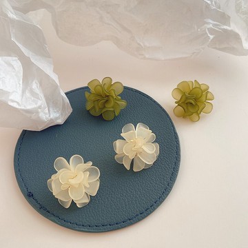 925純銀山茶花耳釘女年新款潮仙女大花瓣秋冬耳環花朵ins耳飾