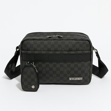 PLAYBOY - 雙層斜背包 Honour系列 - 黑色