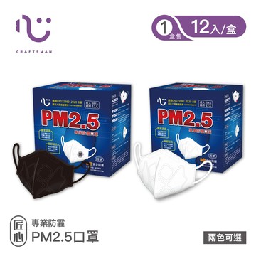 【匠心】PM2.5 B級 防霾口罩 12入/盒  〈共兩色〉