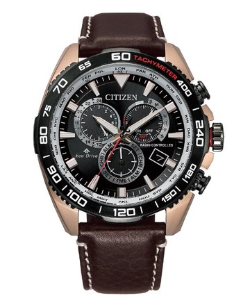 CITIZEN 星辰錶 CB5038-14E PROMASTER 時尚經典光動能電波對時腕表 / 咖啡*黑 44.6mm｜樂天全館特惠中★指定刷卡回饋10%