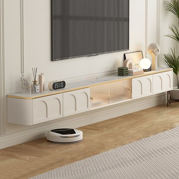 台灣公司 附發票 輕奢懸空巖板電視櫃簡約現代客廳家用懸掛式臥室電視機櫃網紅吊櫃