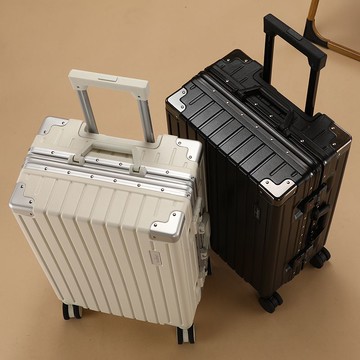 優樂悅~新款行李箱男大容量拉桿箱女高級感潮流密碼箱鋁框款加厚學生皮箱