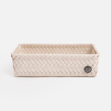 Handed By Fit編織方形分隔籃double tiny 香檳白