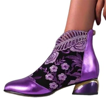 National embroidery boots women short boots民族繡花中筒短靴