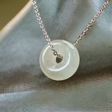 【願‧平安】冰種翡翠平安扣項鍊 | 天然緬甸玉翡翠A貨 | 送禮