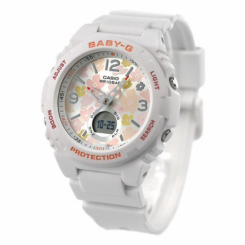 CASIO Baby-G ホワイト フラワーデザイン BABY-G ベビーG レディース 時計 カシオ babyg フローラル