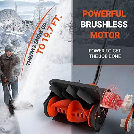 VOLTASK Cordless Snow Shovel, 20V 12-Inch 4-Ah Cordless Snow Blower, Battery Snow Blower with Directional Plate ＆ Adjustable Front Handle (4-Ah B