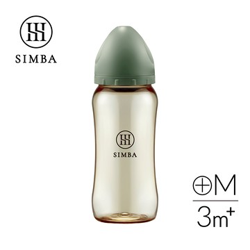 Simba蘊蜜鉑金PPSU寬口防脹氣奶瓶360ml（治綠）-全齡適用