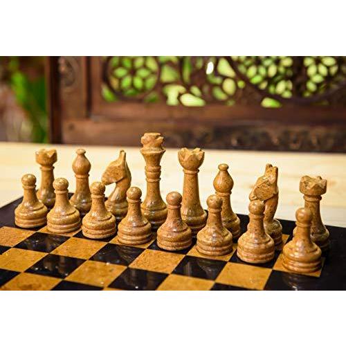 Marble Chess Set, Black Tan