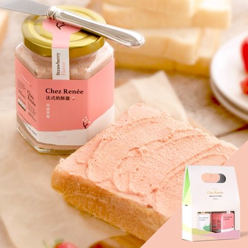 3日內出貨 浪漫草莓季【Chez Renée】雪絨草莓法式奶酥醬 隨行禮盒組(經典原味+雪絨草莓) ｜下午茶點心首選｜生食級法式奶酥醬｜芮妮法式手作甜點『LINE 禮物獨家禮盒』
