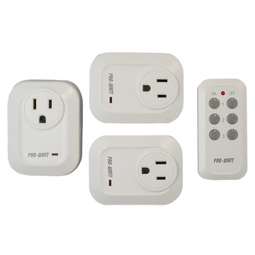 PRO-WATT 華志 無線遙控插座 1對3  銀灰色  1組