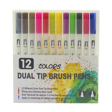 水性雙頭筆 Set 12色  多色  1盒