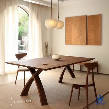 免運/附發票 北歐實木餐桌 胡桃色原木中古書桌 現代簡約工作大板桌 辦公桌會議桌工廠現貨出 店長新品推薦 5y12