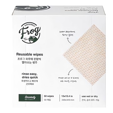 SINCERELY Frog 波浪紋抹布 超級吸水 可重複使用多達10次  50張  1盒