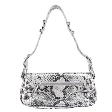 BALENCIAGA 巴黎世家 771640 Le Cagole 蛇紋壓紋可調式單肩包.銀