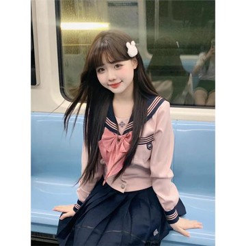 日系校供原創正版收腰長袖水手服jk制服套裝長裙小個子基礎款開春