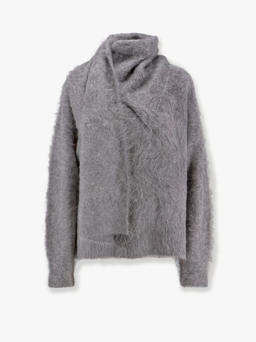 Draped-scarf alpaca blend sweater - TOTEME - gender_Woman