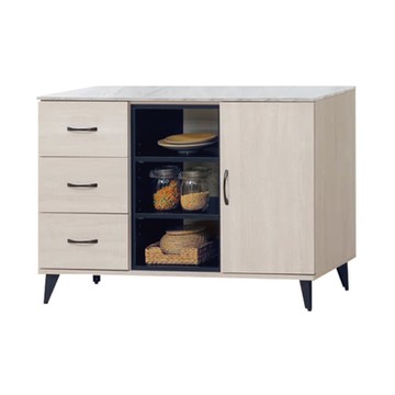 文創集 歐維4尺單門三抽餐櫃-120x40x81cm免組