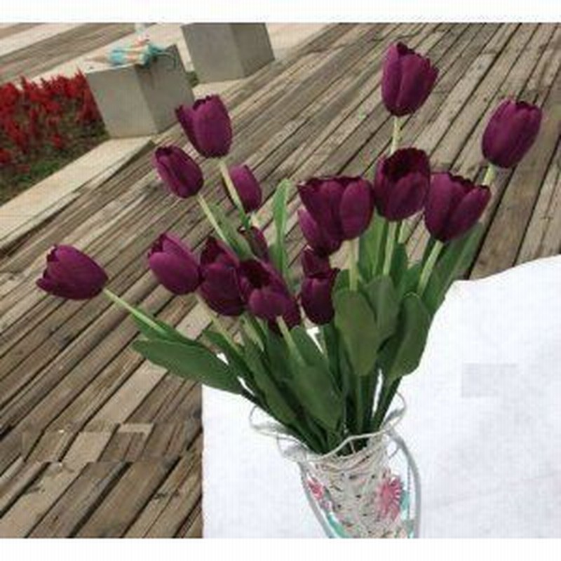 造花 チューリップ 本 ダークパープル 通販 Lineポイント最大1 0 Get Lineショッピング