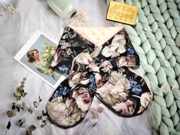 美國限量薄棉布午夜情濃玫瑰花蝴蝶結圍脖-不分年齡圍脖-短圍巾--