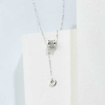 現貨+預購 925純銀項鍊鋯石吊墜-小蠻腰滿鑽長款流蘇情人節生日聖誕節交換禮物女飾品2色74bu1【獨家進口】【米蘭精品】