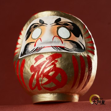【日本大門屋】開運祈福 許願達摩 | 大金運達摩 (金紅) 『招財納福』