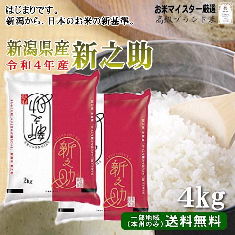 お米 4kg 新之助 新潟米 （ 令和5年産 ） 4kg （2kg×2袋）