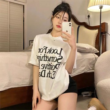 重磅純棉t恤男夏季薄款速干短袖ins潮牌潮流字母印花上衣男士體恤