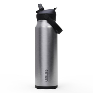 【墾趣】CAMELBAK 1000ml Flip Straw不鏽鋼多水吸管保溫瓶(保冰) 金屬銀