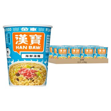 金車 HAN BAW 漢寶 海鮮湯麵 12入 箱裝 台灣道地風味 杯麵
