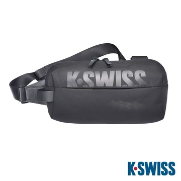 K-SWISS Fanny Pack 防潑水拉鍊單肩包 手提包 斜背包 中性 黑