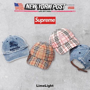☆LimeLight☆ 2022 S/S Supreme x Burberry Denim 6-Panel 單寧 帽