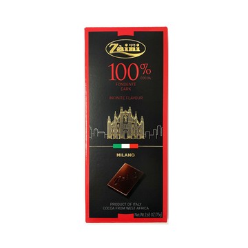 《Zaini》義大利采霓100%純黑巧克力 75g