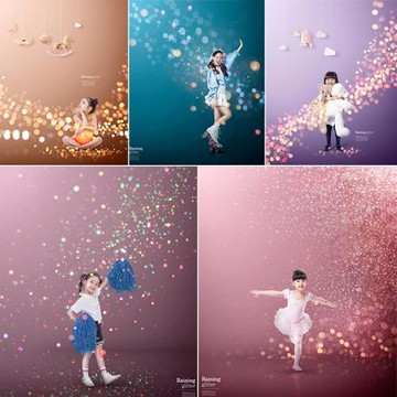 兒童攝影背景紙簡潔夢幻高清背景可愛卡通新生兒大兒童寫真背景布