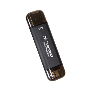 滿額現折180★【出清】Transcend 創見ESD310C USB3.2/Type C 1TB 雙介面外接SSD固態行動硬碟-太空黑(TS1TESD310C)
