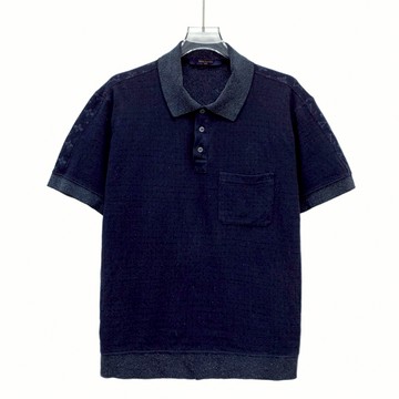 (L) louis vuitton質感棉質背後老花polo衫藍色短袖上衣