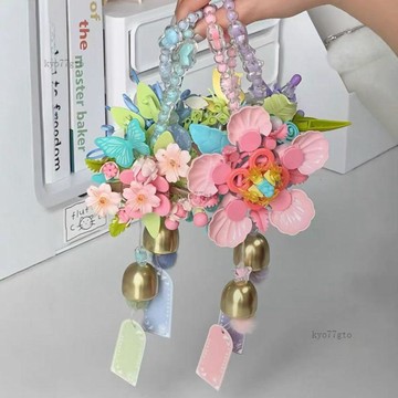 【隔曰到貨】積木花 祈願風鈴 治癒系拼裝 花瓣掛件 生日禮物