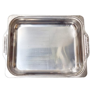 德利生活 雙耳不鏽鋼萬用盤  26cm  1個